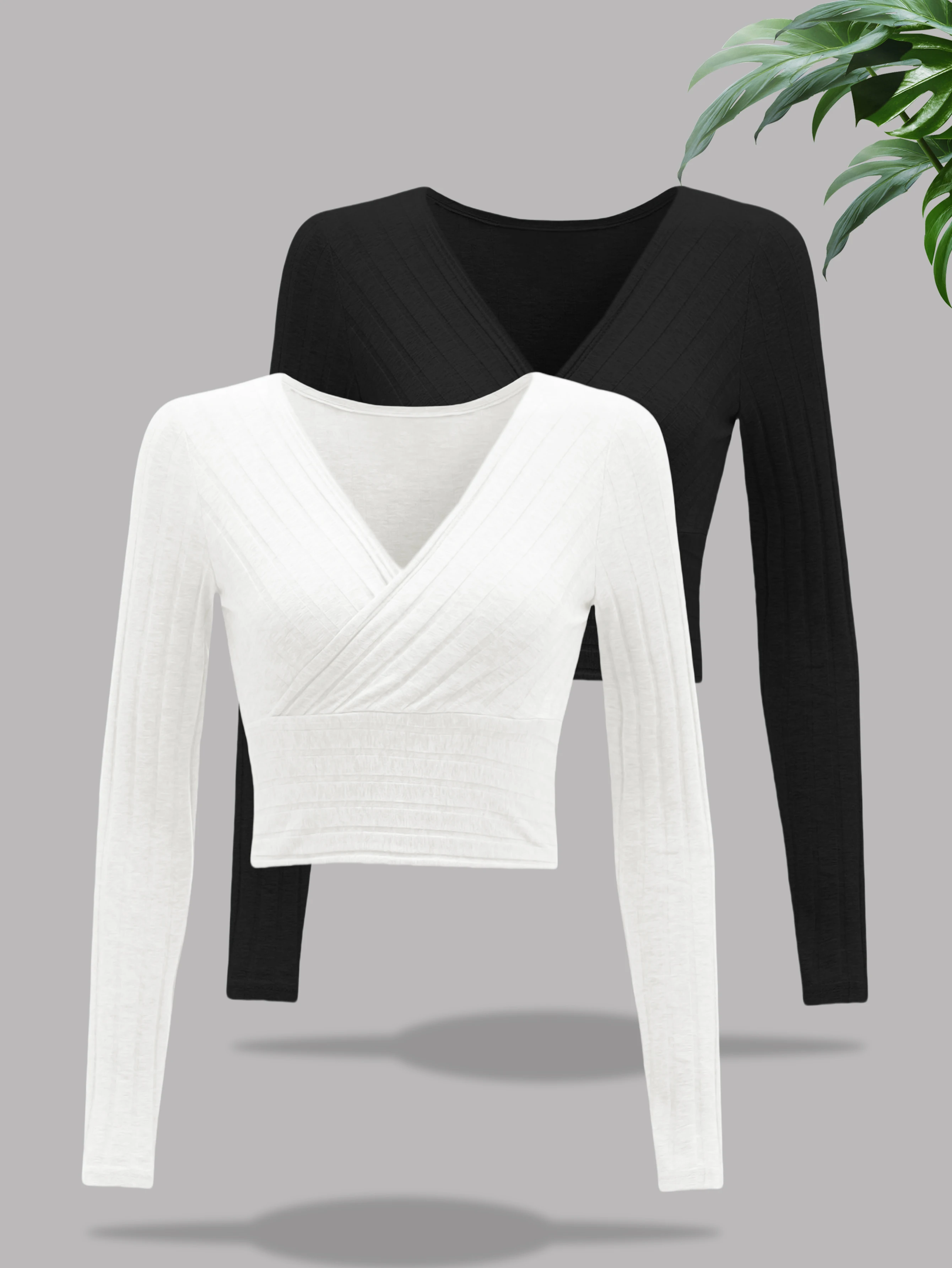 

New women's fashionable casual and versatile solid color long-sleeved women's T-shirt two-piece set