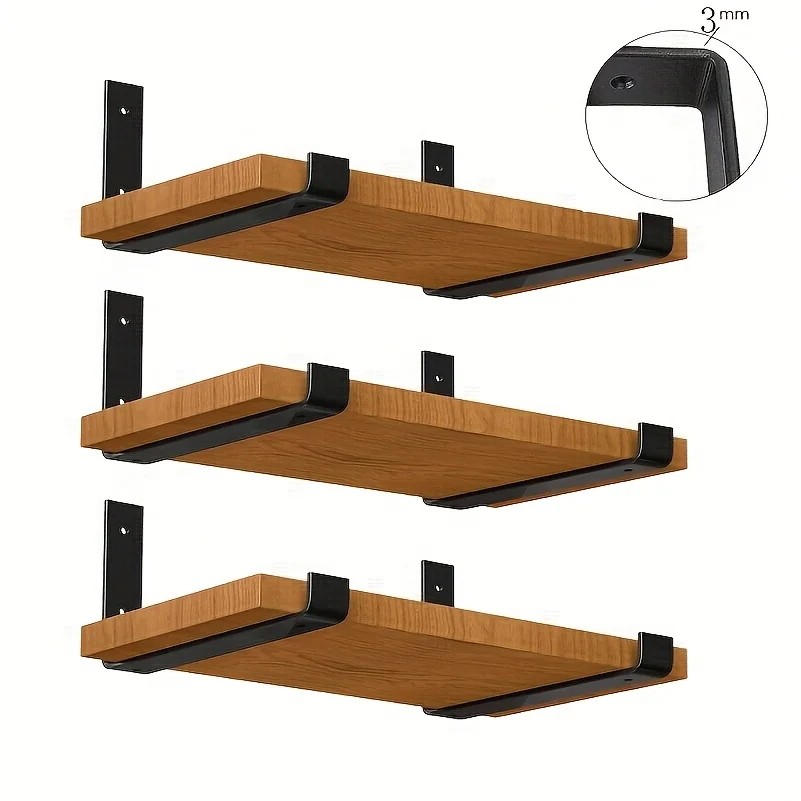 Heavy Duty Flat Iron Bracket Shelf Brackets L-Shaped Bracket Square Iron Shelf Iron Art Floating Lip Holder Floating Bracket