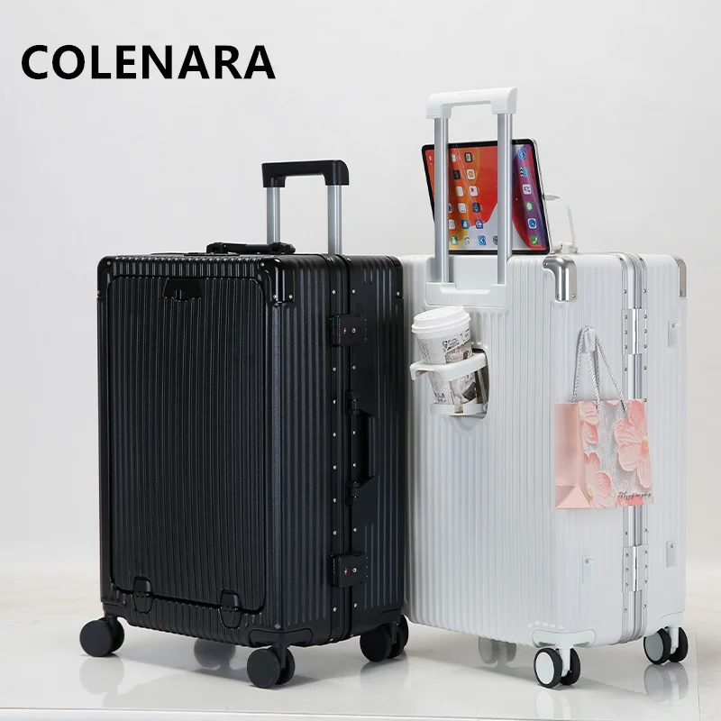 Colenara กระเป๋าเดินทางผู้ชาย, กระเป๋าขึ้นเครื่อง20นิ้วกระเป๋าล้อลากความจุขนาดใหญ่24 "เคสแบบมีล้อลากโครงสร้างอะลูมิเนียม