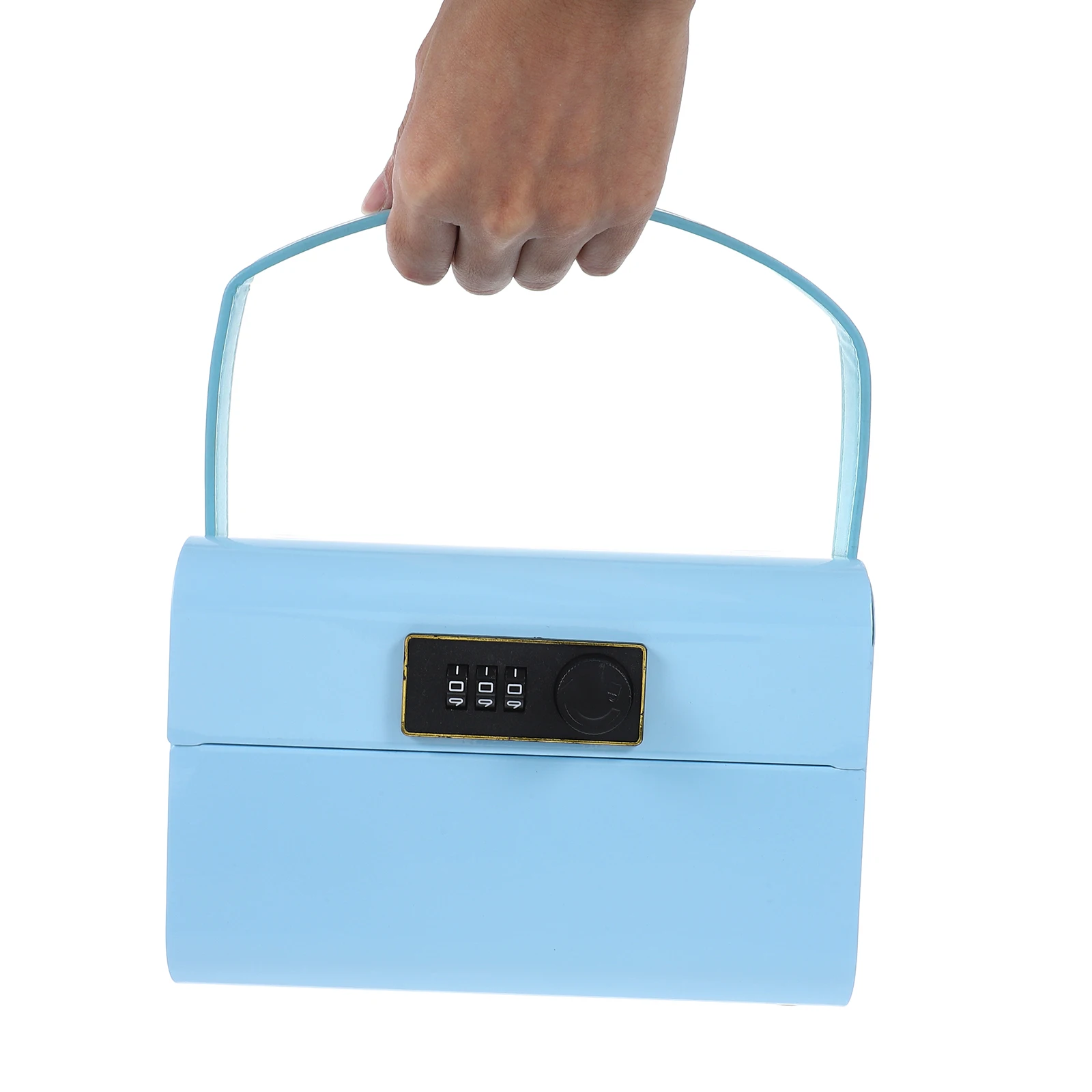 Pig Bank Iron Box Piggy for Bills Toy Outdoor Adult with Lock Blue Large Retro Dad