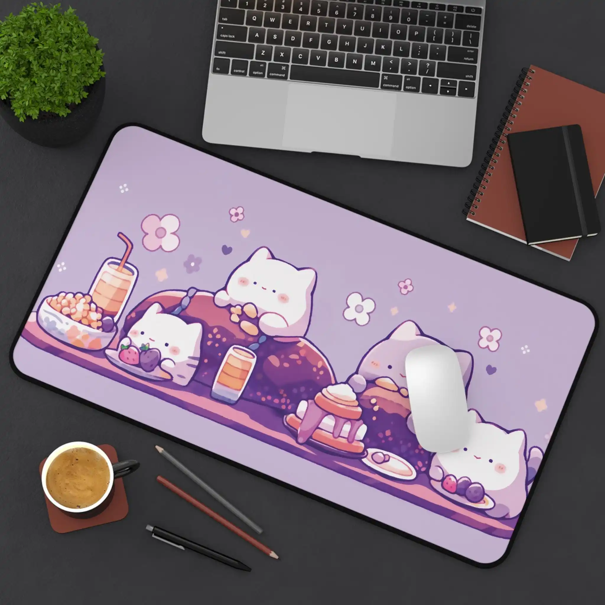

Cute Animal Table Mat, Cat Large Mouse Pads, Lilac Mouse Pad, Large Gaming Mouse Pad, Cat Lover Gift, Cute Chibi Aesthetic