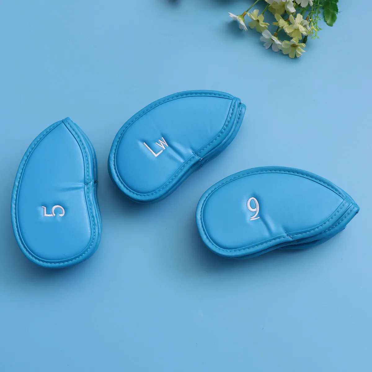 

12Pcs Golf Iron Head Covers Superior Protection PU Stitched Number Identification Fit All Brands Travel Club Headcover