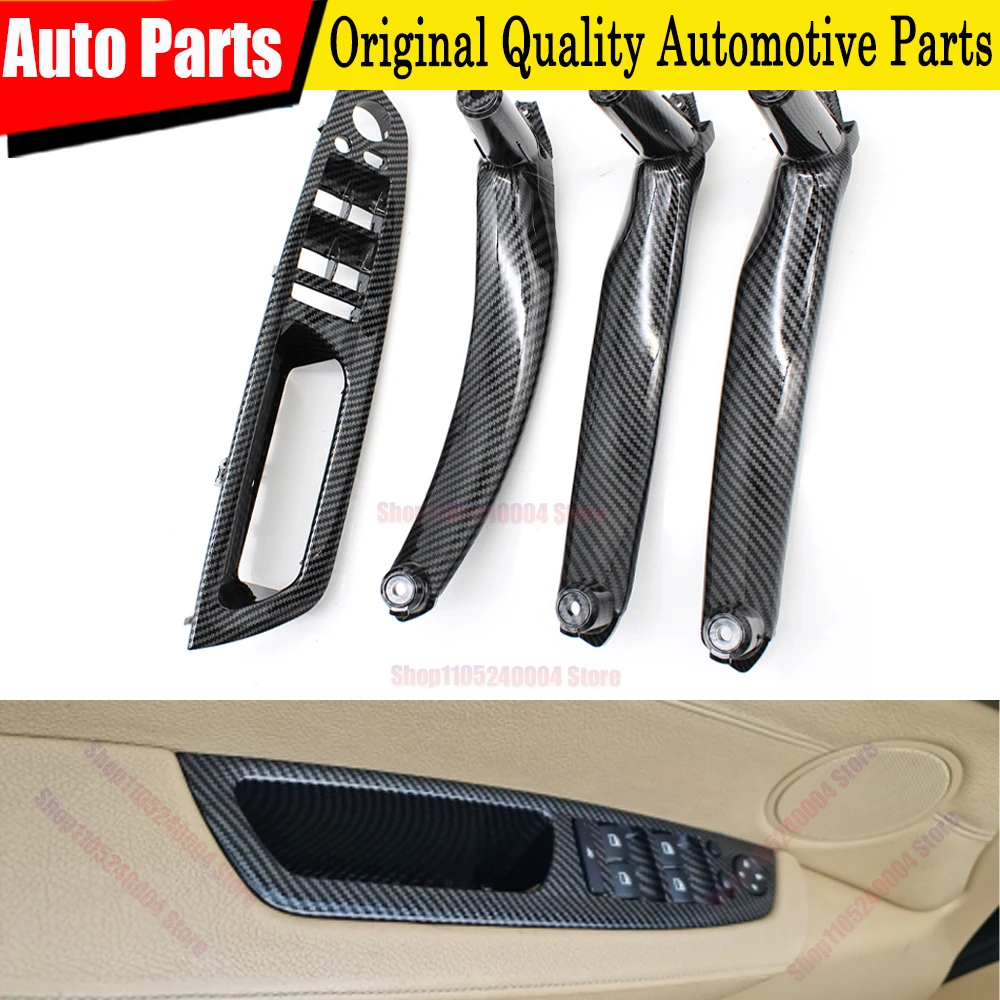 Premium LHD RHD Car Door Armrest Pull Handle Cover Trim 4pcs Set For BMW X5 X6 E70 E71 E72 2007-2014 Interior Protection