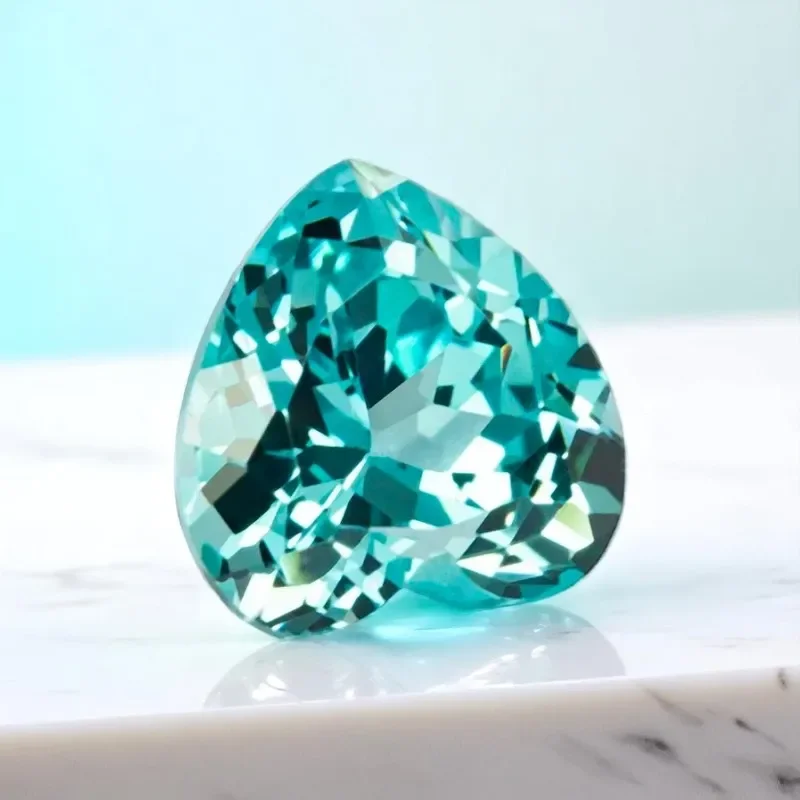 

H-Heart Shape Lab Grown Paraiba VVS1 Stone for Charms Diy Advanced Jewelry Making Bracelet Materials Selectable AGL Certificate