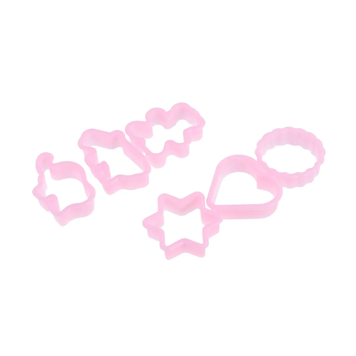 

6Pcs Cookie Cutters Set Plastic Assorted Shapes and Sizes for Christmas Birthday Party DIY Baking Mold Biscuit Cake Mold
