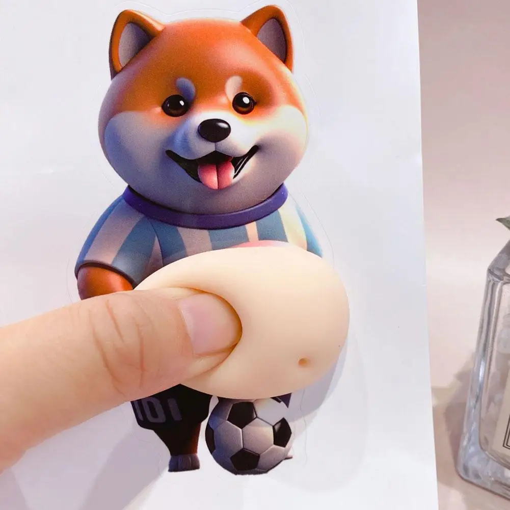 3D Soft Cute Dog Belly Sticker Mochi Squeeze Toys Slow Rebound Stress Relief Toy Relieve Stress for Friends