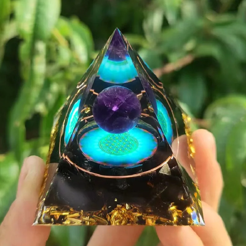 Natural Stone Energy Generator Orgone Pyramid Crystals Peridot Healing Reiki Chakra Reiki Chakra Meditation Ornaments Crafts