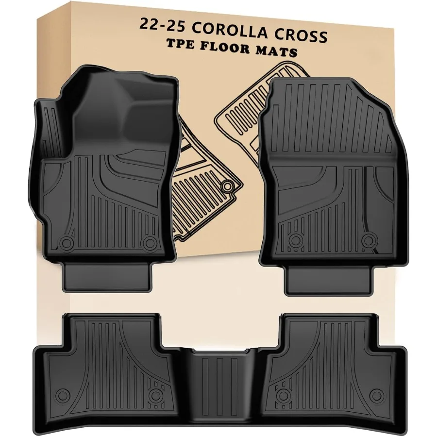 

Всепогодные коврики, совместимые с Corolla Cross FWD 20222025 Прочные всепогодные автомобильные коврики из ТПЭ, противоскользящие автомобильные коврики
