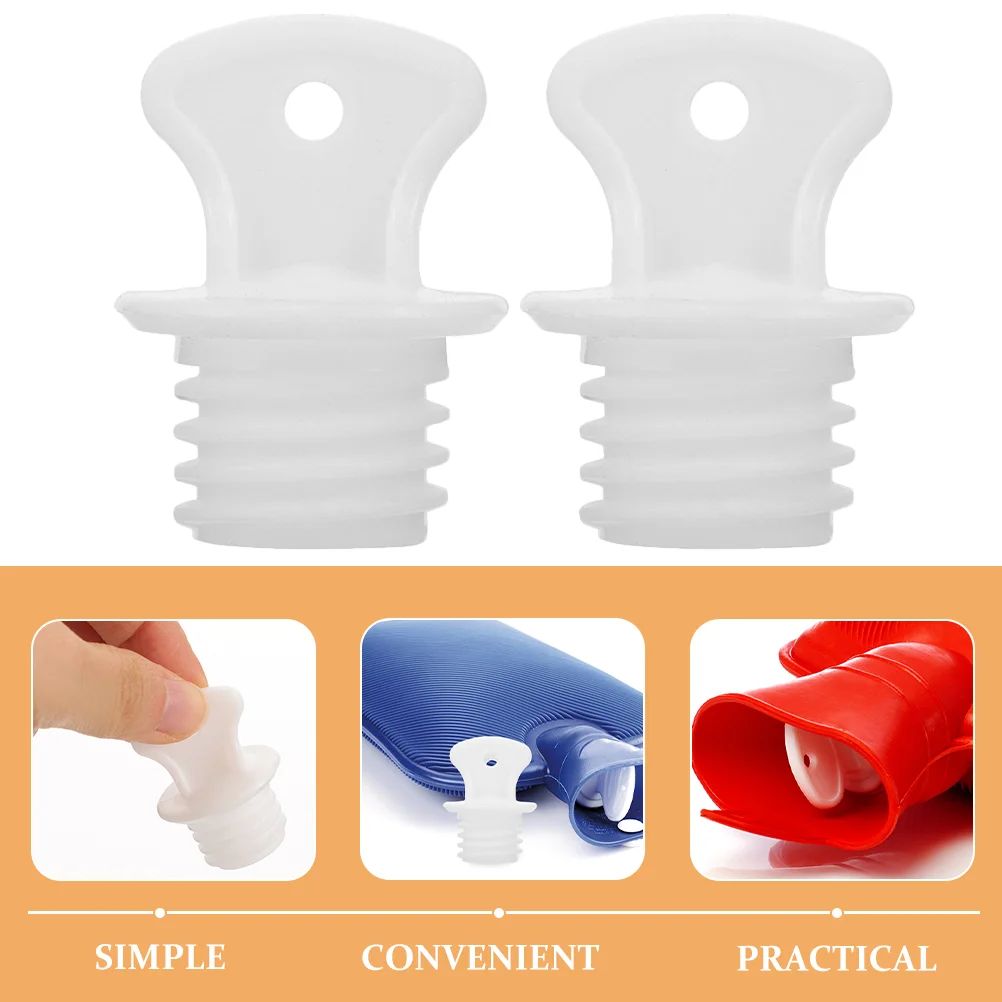 2 Pcs Replacement Small Stoppers Hot Water Bottle Lid Bottles for Women Sack Plugs Miss