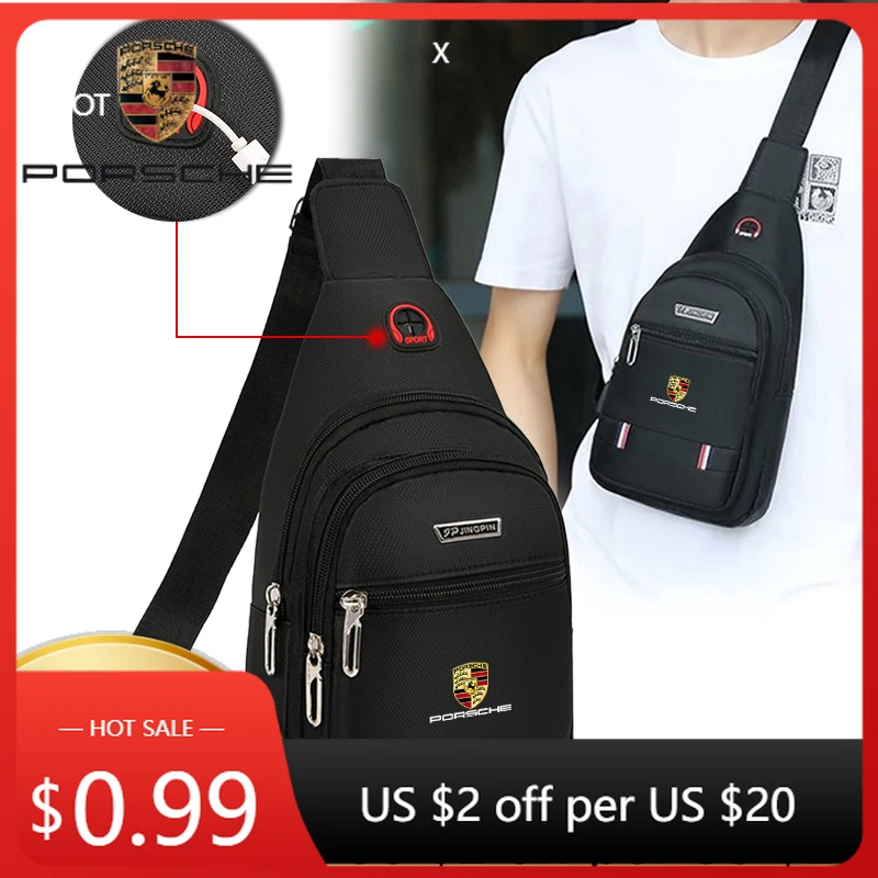 

Car Sticker For Porsche Car Backpack One-shoulder Messenger Bag Chest Bag For Porsche Panamera Cayenne Taycan 911 718 Macan Carr