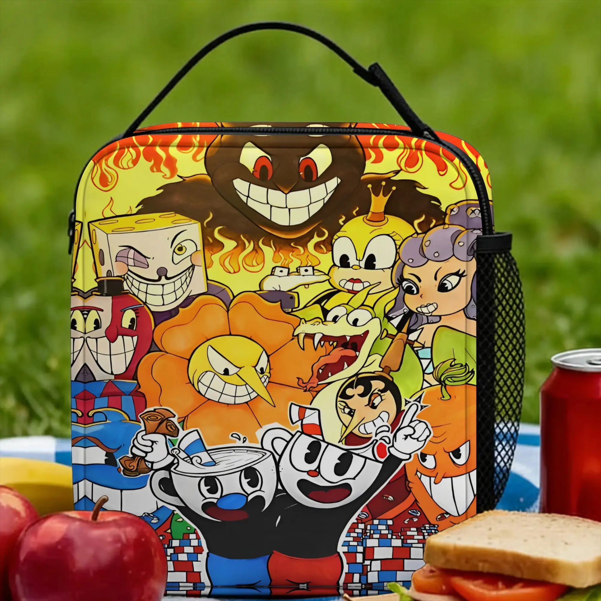 Cupheads Insulated Lunch Bags Leakproof Don't Deal with the Devil Reusable Thermal Bag Tote Lunch Box School  Picnic Bento Pouch