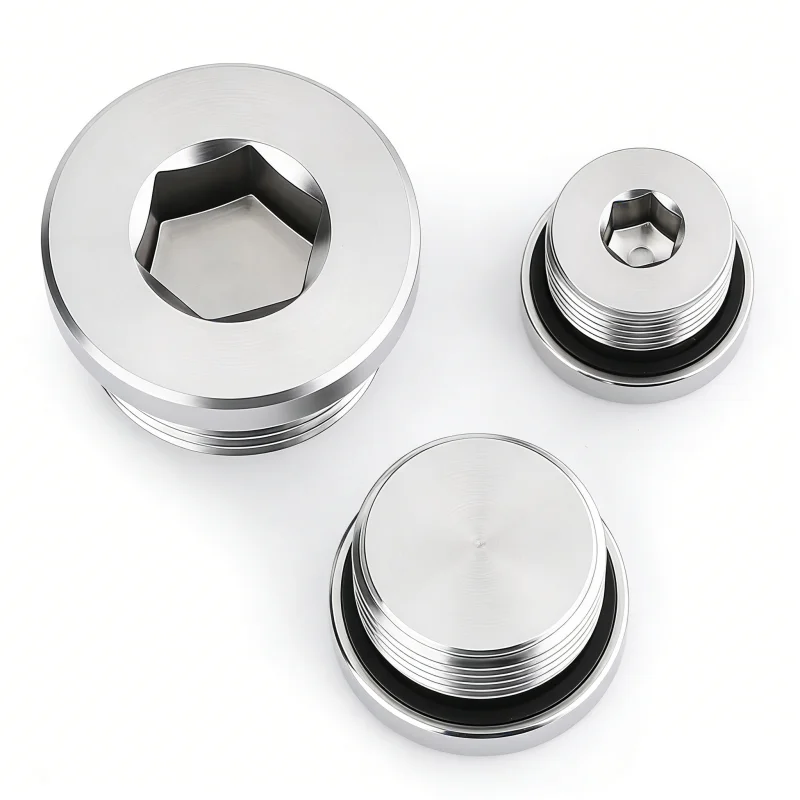 1Pc G2 G3 M36 M40 M42 M45 M48 M52 M60 304 SS Bolts Hex Socket ED Ring Sealed Plug with Flange Oil Plug BSP Thread Plug Nut