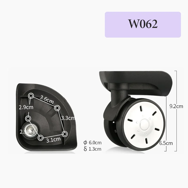 For W062  Luggage Replacement Wheel -  Swivel Castor  Scratch-Resistant, Wear-Resistant Material  Silent Operation
