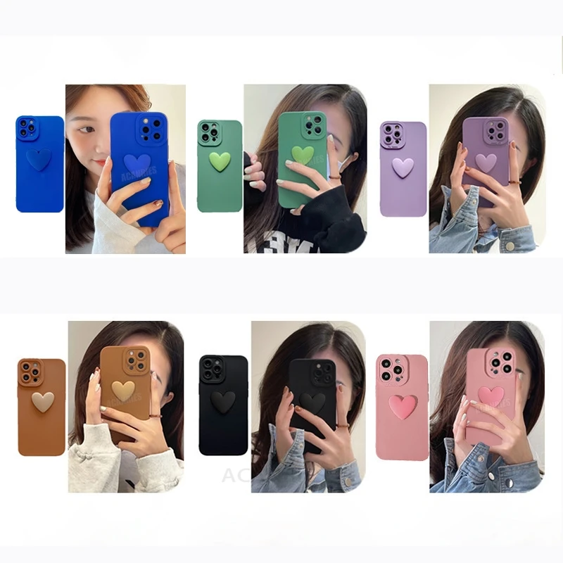 Note13 3d Love Heart Silicone Case On For Xiaomi Redmi Note 13 Pro 4g 5g 13pro Plus 12 12s 13c Shockproof Soft Cover Note13pro