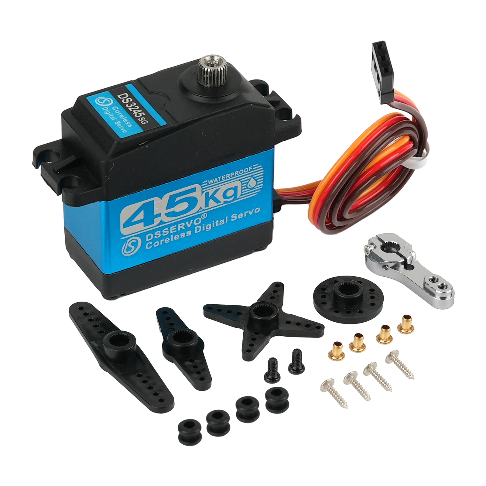 

45 кг.см Металлический цифровой серводвигатель без сердечника 7,4 В 180 ° /270 ° Водонепроницаемый IP66 с сервоприводом 25T для радиоуправляемого робота 1:8 1:10 Baja Car