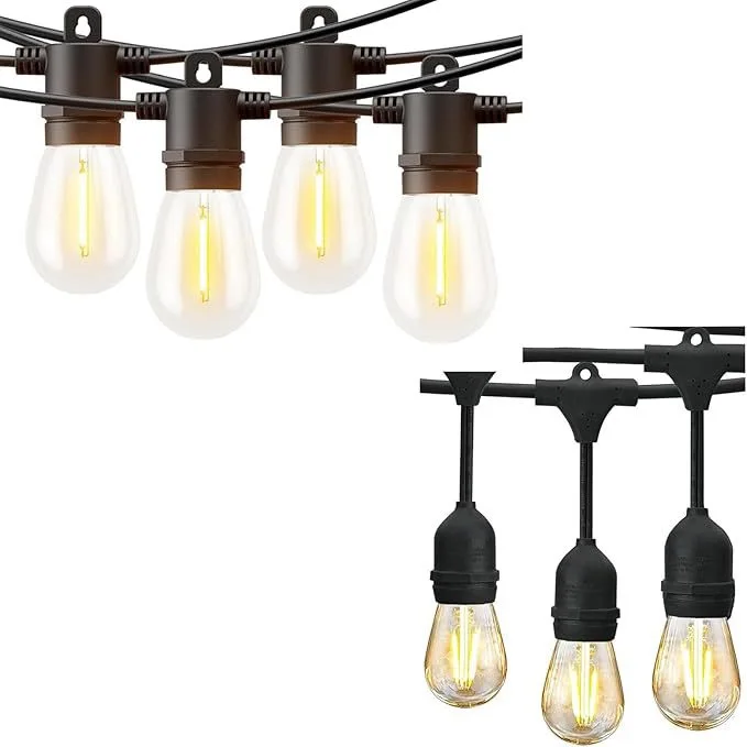 30m S14 LED Light String Outdoor Dimmable Shatterproof Camping Light String 120V/220V Suitable for Garden and Balcony Decoration