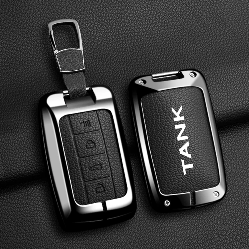 

Zinc Alloy Leather Car Key Case Cover for Great Wall GWM WEY TANK 300 500 Tank300 Tank500 Remote Bag Shell Keychain Accessories