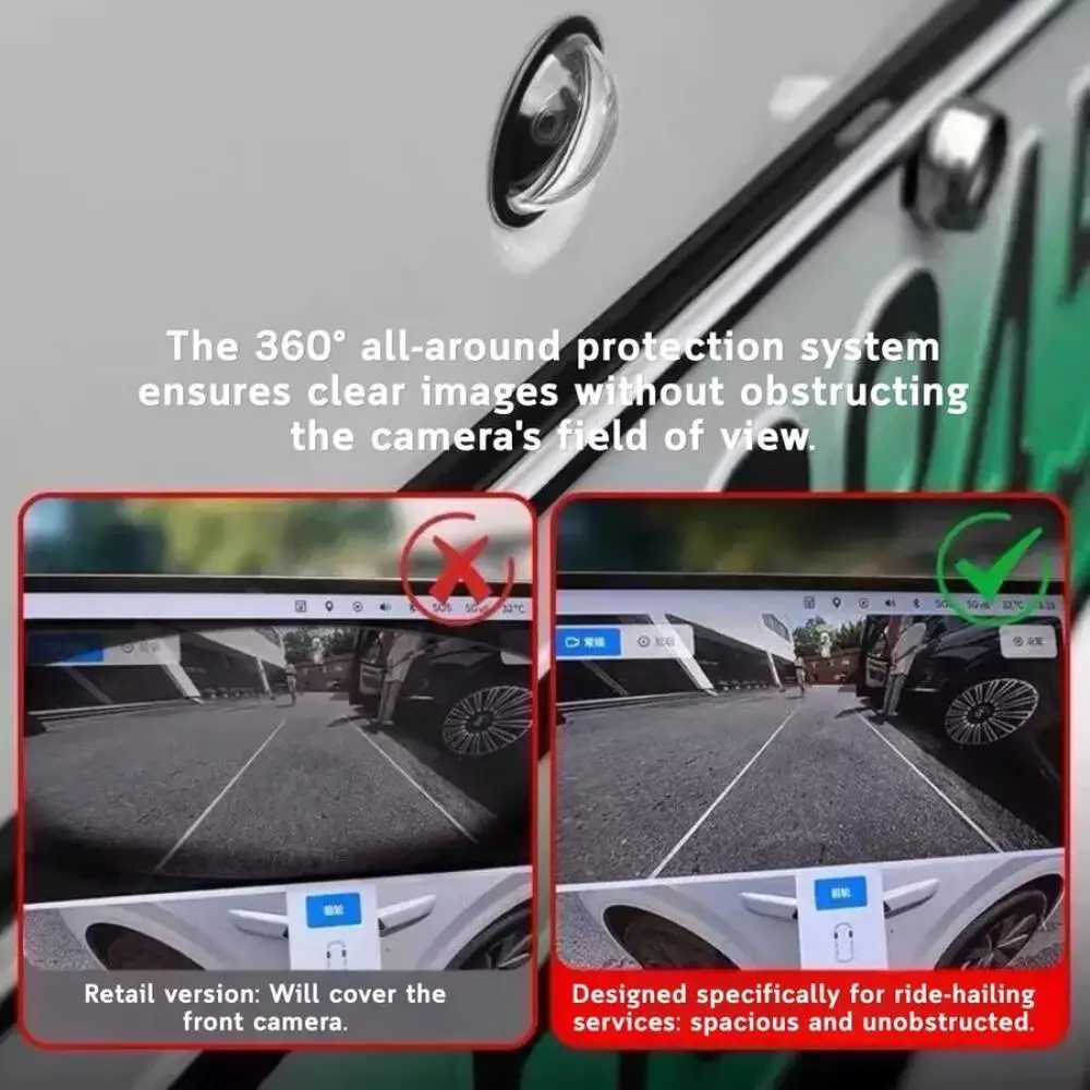 2pcs Car Camera Lens Protector Waterproof Dustproof Anti-Scratch Transparent Guard Cover for Front Bumper 360 Accessories view 2