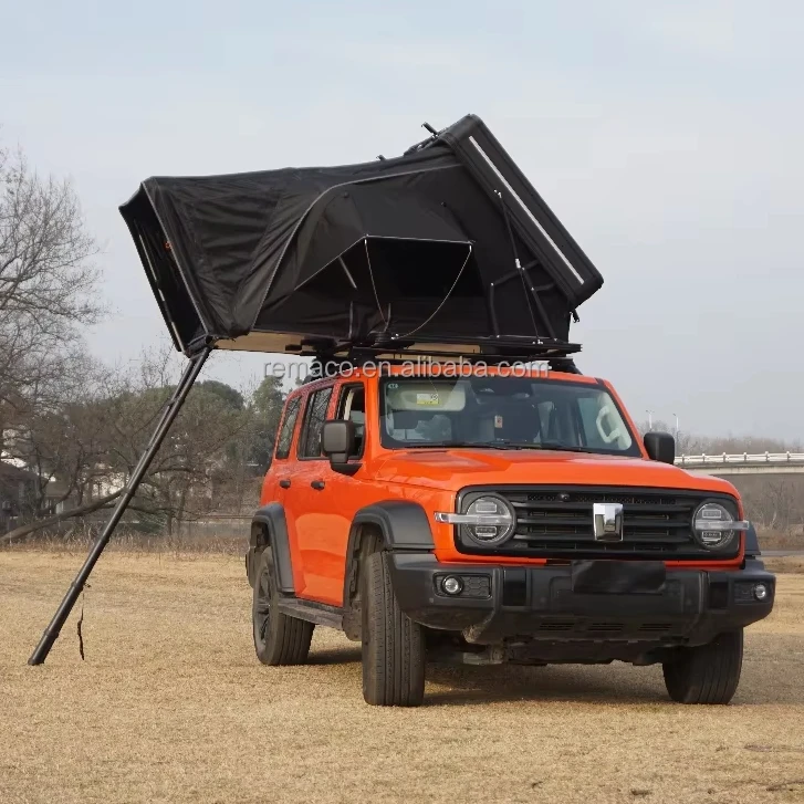 

Remaco Overland Side Opening Aluminum 4 5 Person Heavy Pro X Structure Hardshell Hybrid Fold Out Roof Top Tents for Vehicle