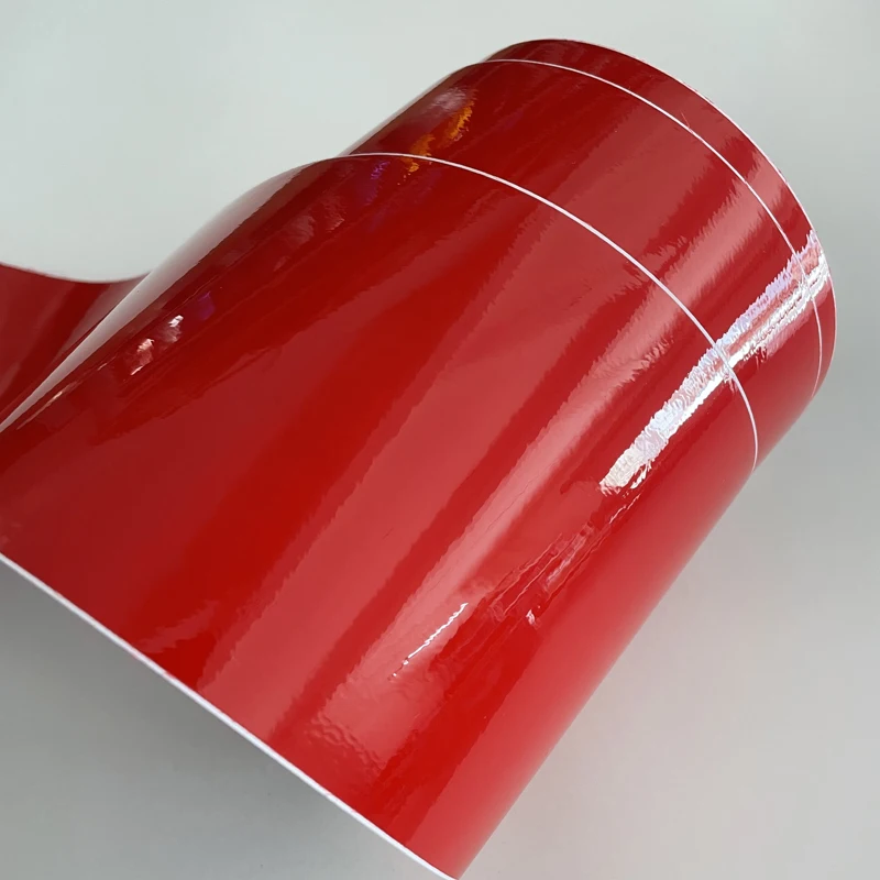 10cm 15cm width Red Glossy Vinyl Vehicle Car Wrap Film Sheet Roll Adhesive Decal with Air Release