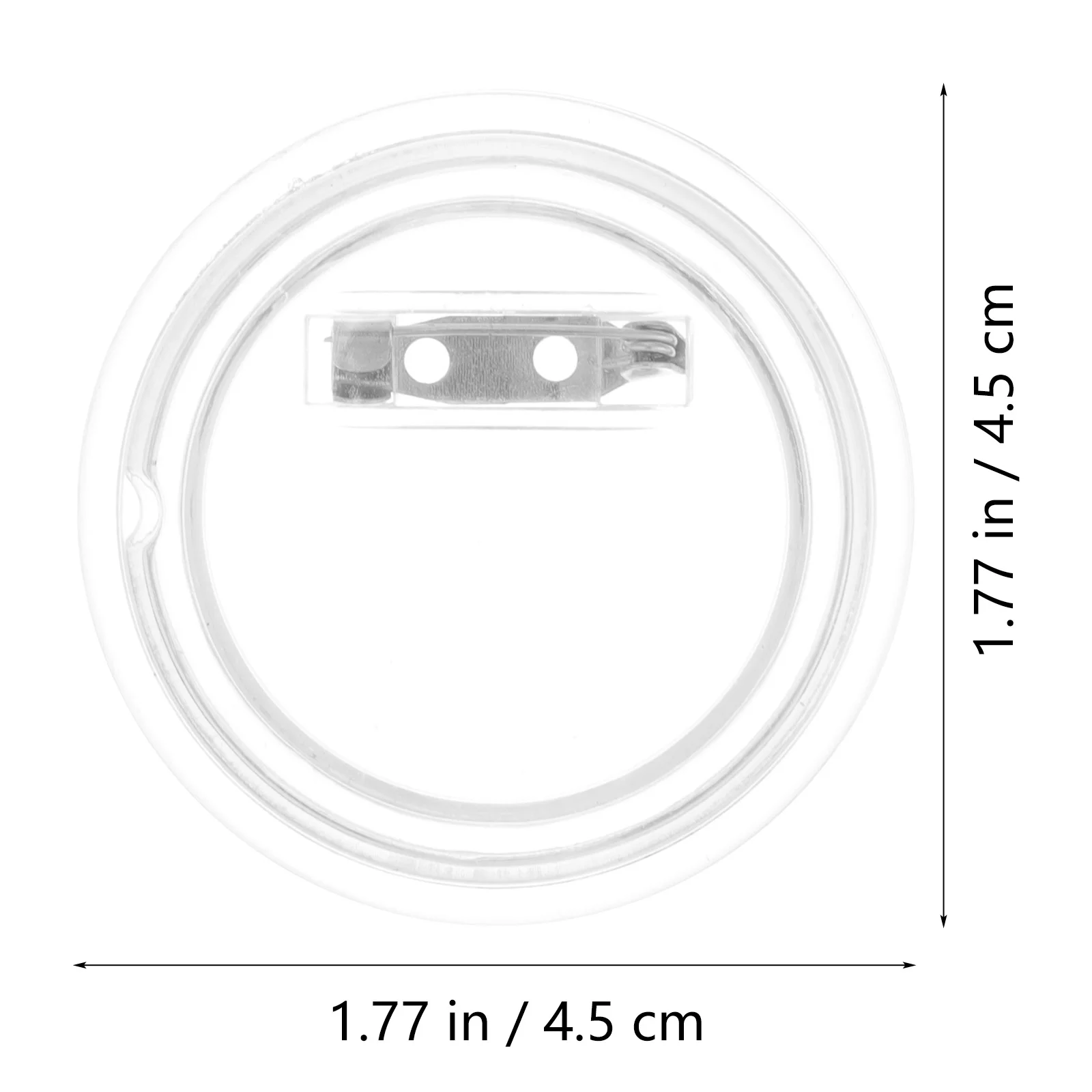 10 pezzi in bianco acrilico distintivo pulsante trasparente spille fai da te 450X450X050CM parti del creatore di metalli