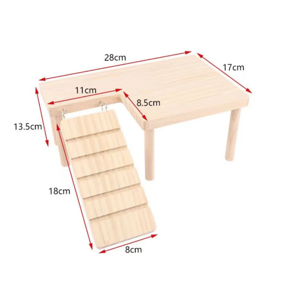 Nova Plataforma de Escada de Madeira para Hamster, Escadas DIY, Fácil de Instalar, Acessórios Duráveis para Gaiola, Plataforma de Salto para Pequenos Animais