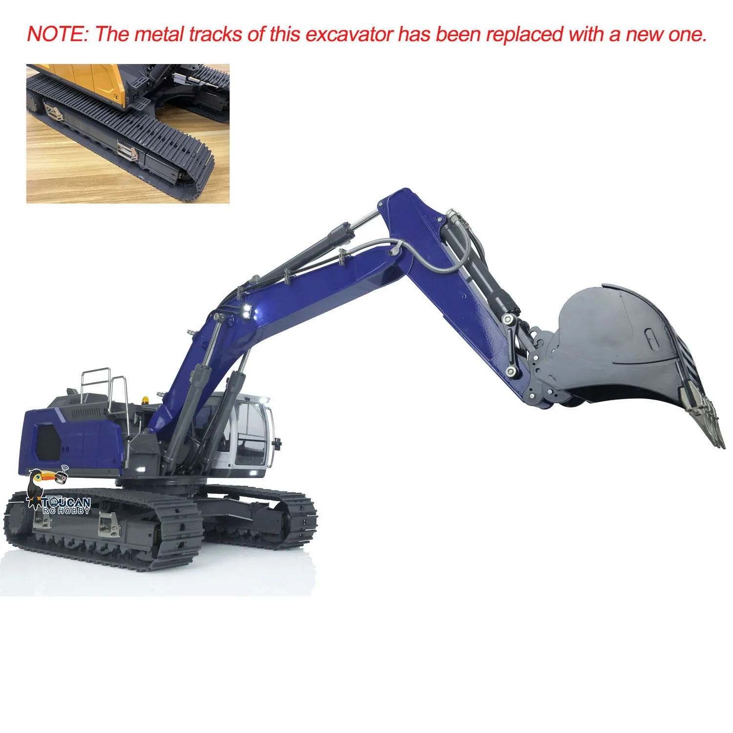 XDRC 1/14 Hydraulikbagger 945 RC Metall RTR Bagger LKW Modell mit leichter Batterie Fernbedienung Lichtsystem Eimer THZH1436