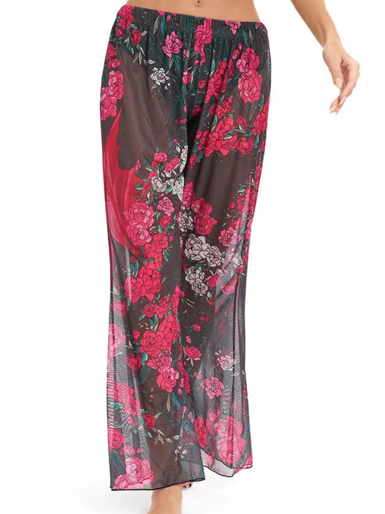 Nuevas mujeres malla volantes Trim cubrir pantalones playa cubrir cubrir Ups para traje de baño playa pantalones con volantes 2026 pantalones de verano