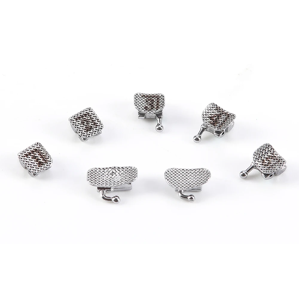 AZDENT 5 Boxen zahnärztliche kieferorthopädische Metallklammern mit Bukkalröhrchen, passive selbstligierende Roth/MBT 0,022 345 Haken MIM Mesh Base – Detail 4