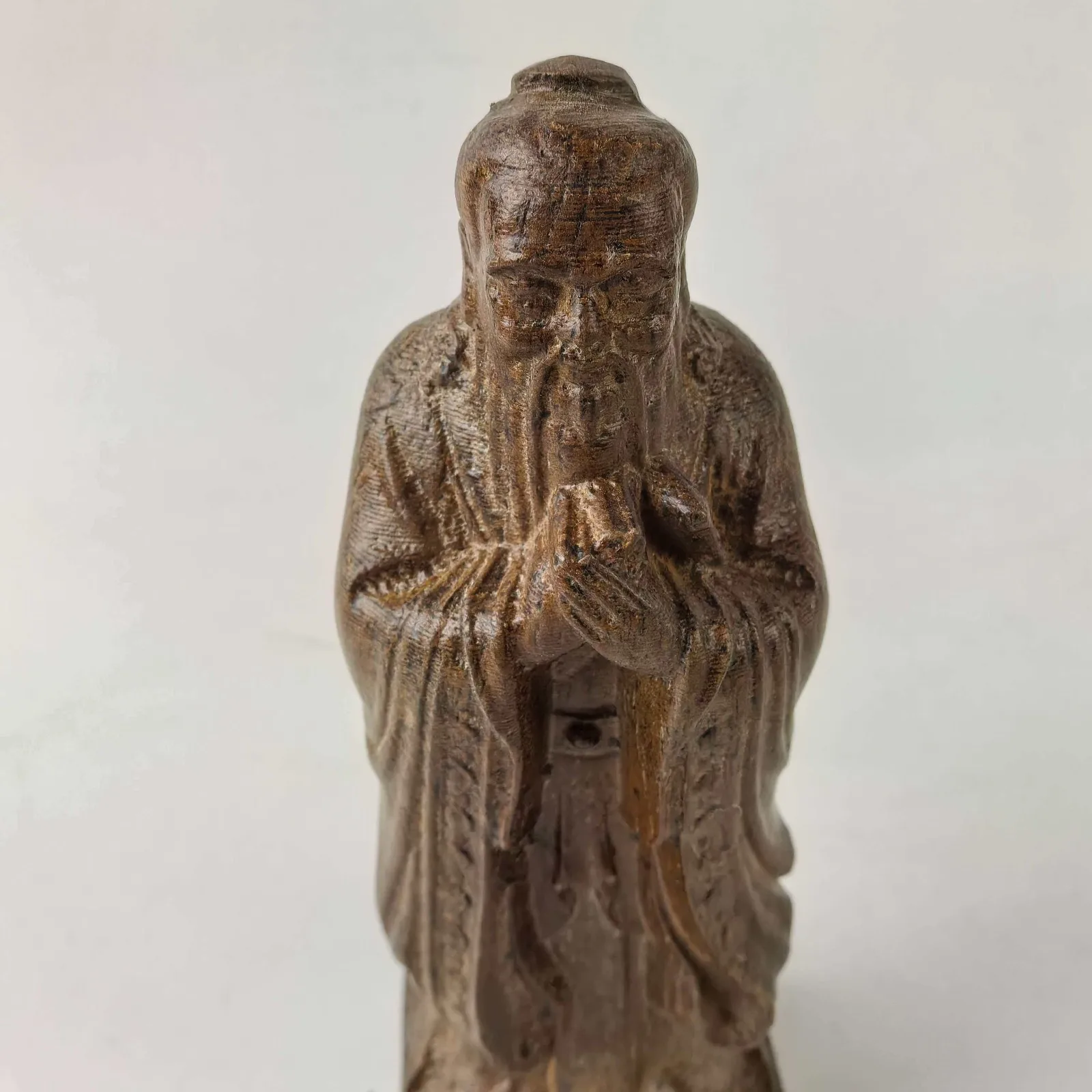 Chinese hand carved exquisite wood carvings of Confucius Buddha statues