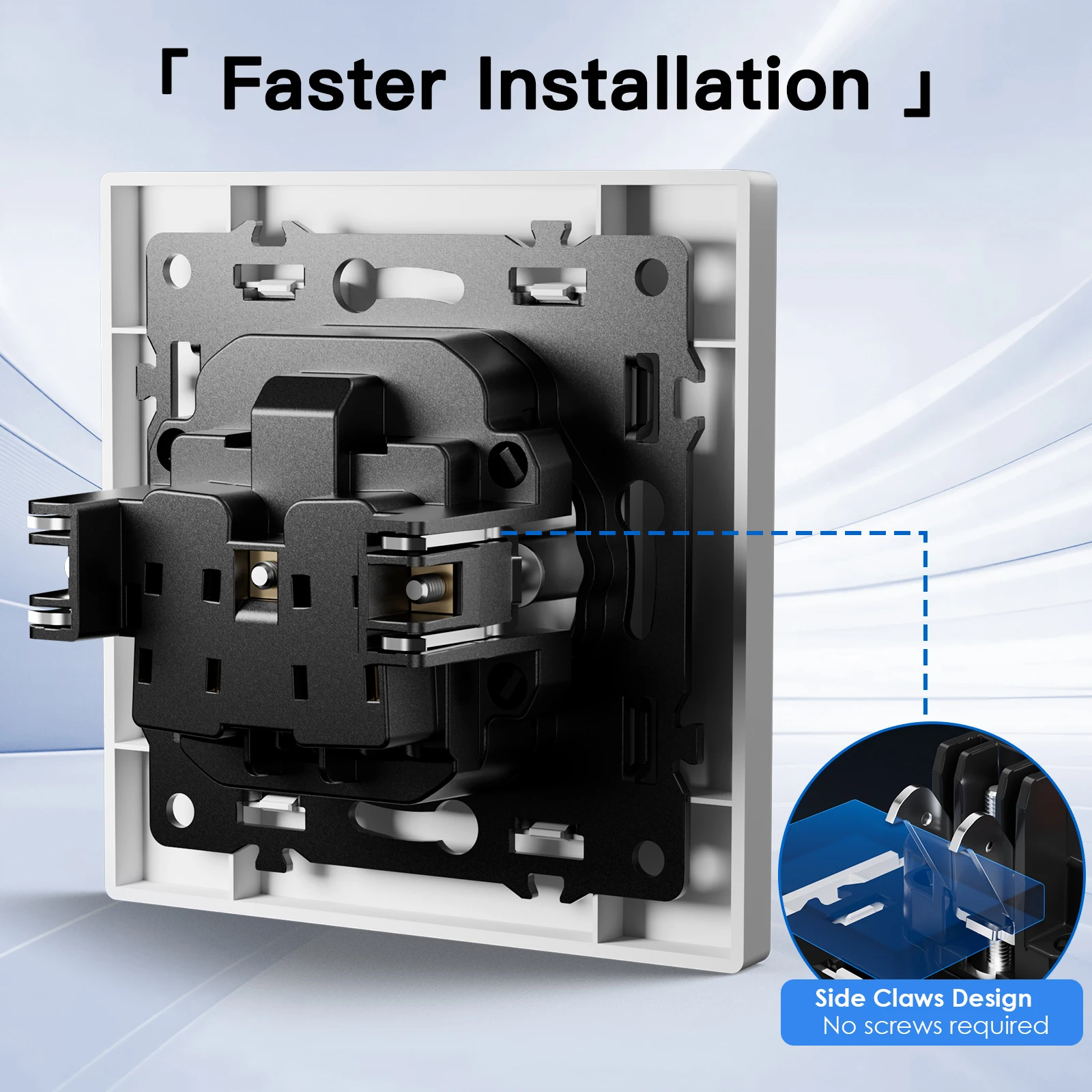 BSEED Plastic Frame Socket Modules CAT6 TV Parts White Frames Satellite DIY Combination Wall Sockets USB Charge Key E-Series