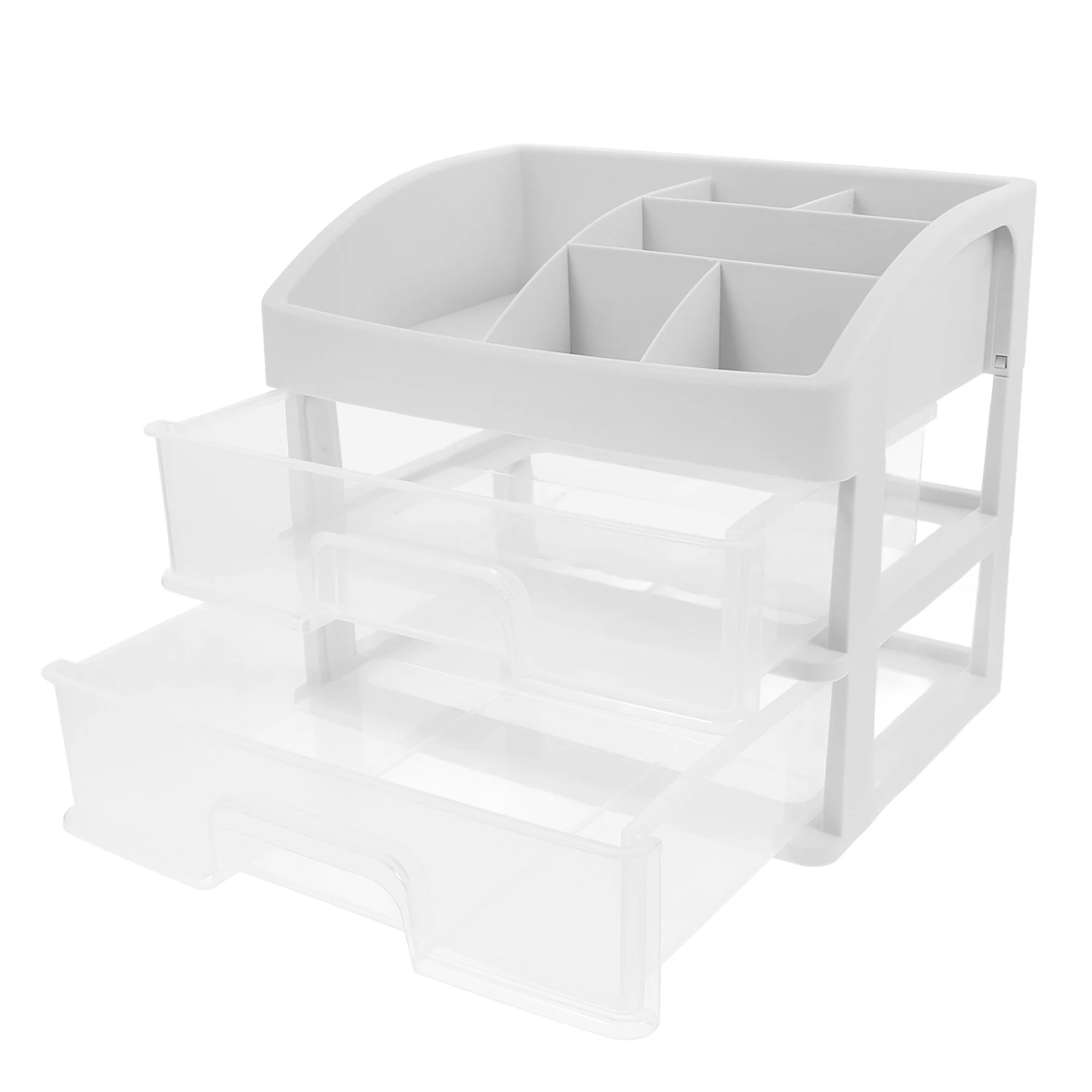 

Plastic Drawer Makeup Box Foldable White Travel Desktop ganizer Tabletop Cosmetics Container Storage Case Pen Paper Sundries