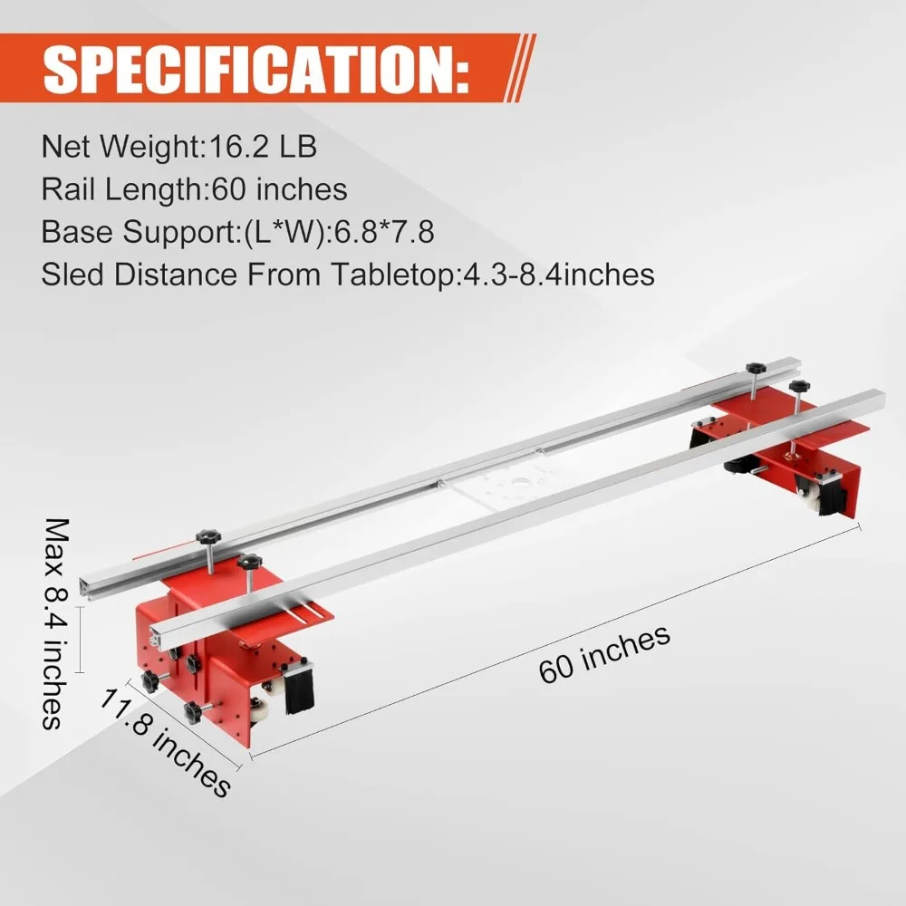 Router Sled, portabel dan mudah untuk menyesuaikan perata lempeng Jig, Router Sled, mesin perataan kayu