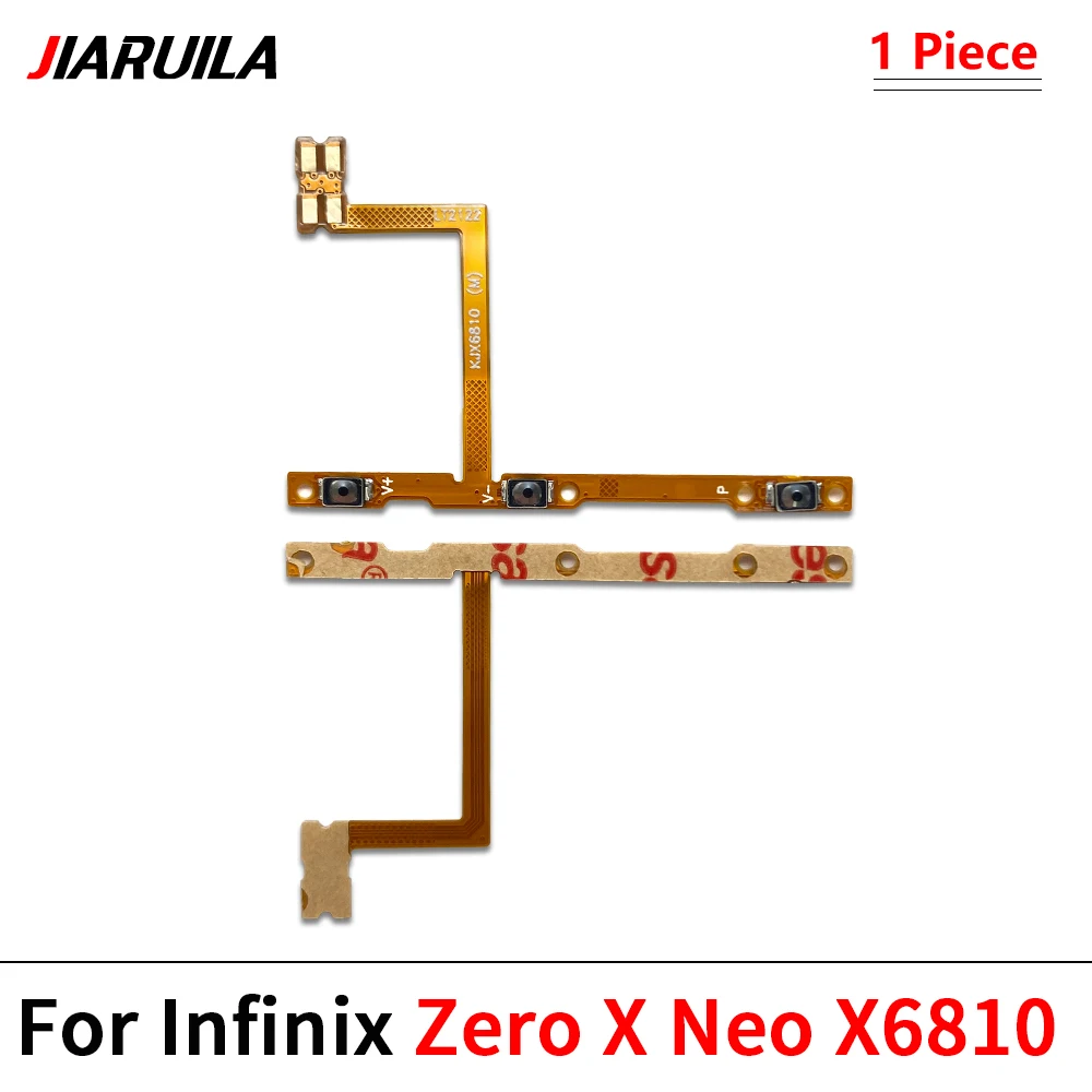 50Pcs，Power on/off Volume Key Button Flex Cable For Infinix S5 Pro X660 Zero 20 30 5G X Neo 8 X NEW X Pro Smart 7 6 4 HD GO 2023