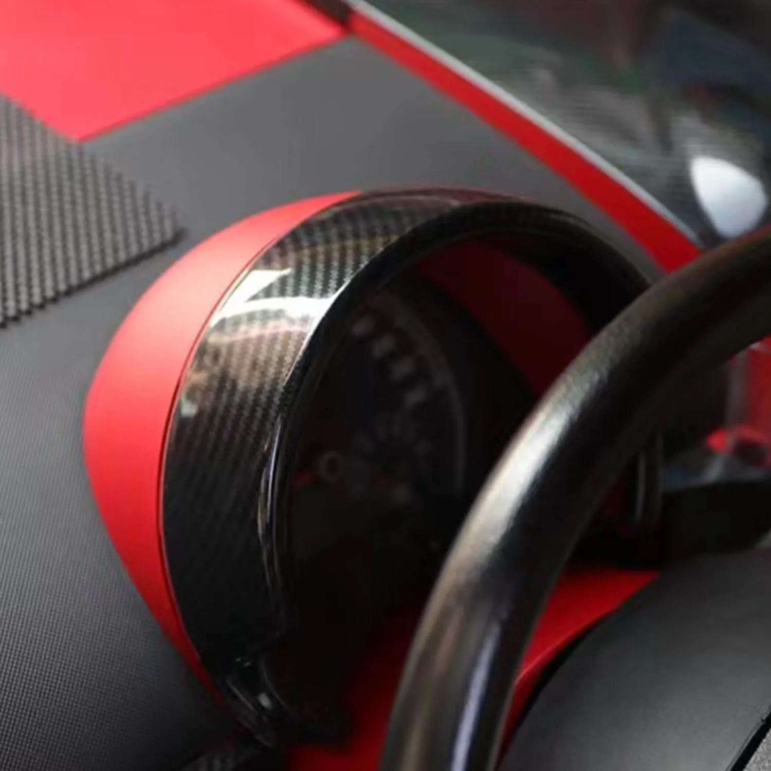 Abs fibra de carbono grão acessórios do carro interior painel console display capa guarnição 1pc para vw volkswagen new beetle 2003-2010