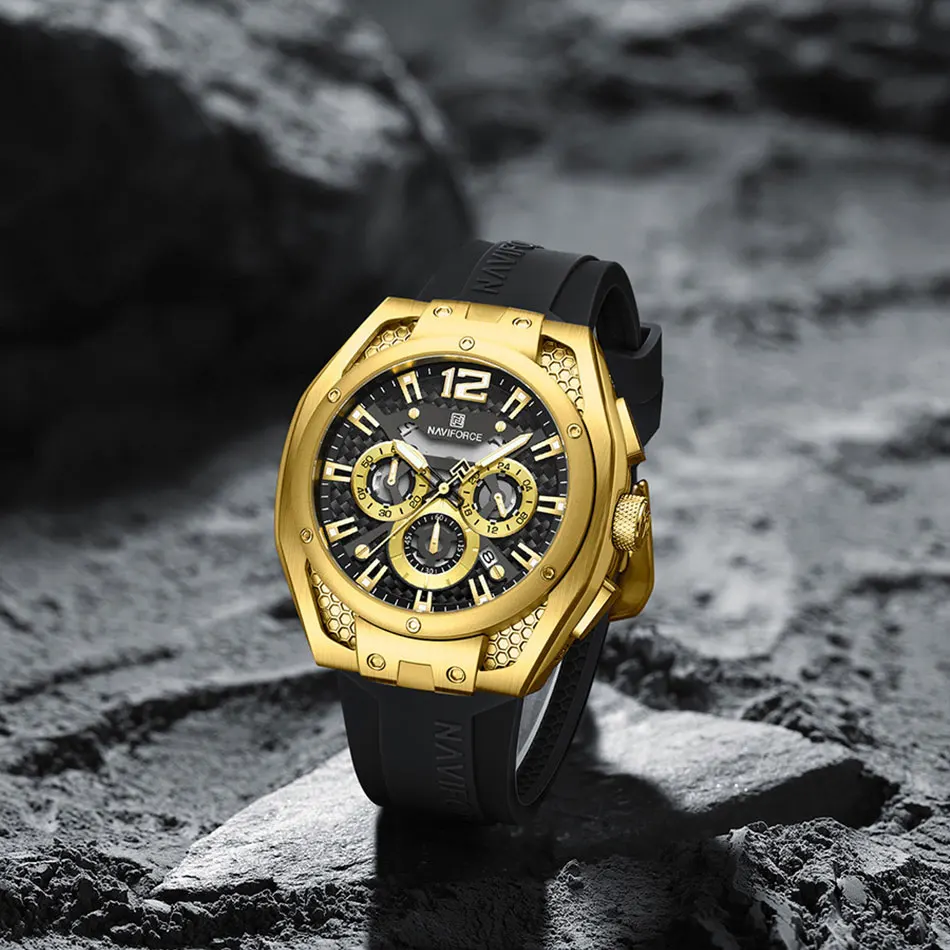 

NAVIFORCE модные цифровые часы с циферблатом для мужчин, военные спортивные наручные часы, мужские силиконовые ремешки, деловые офисные водонепроницаемые мужские часы