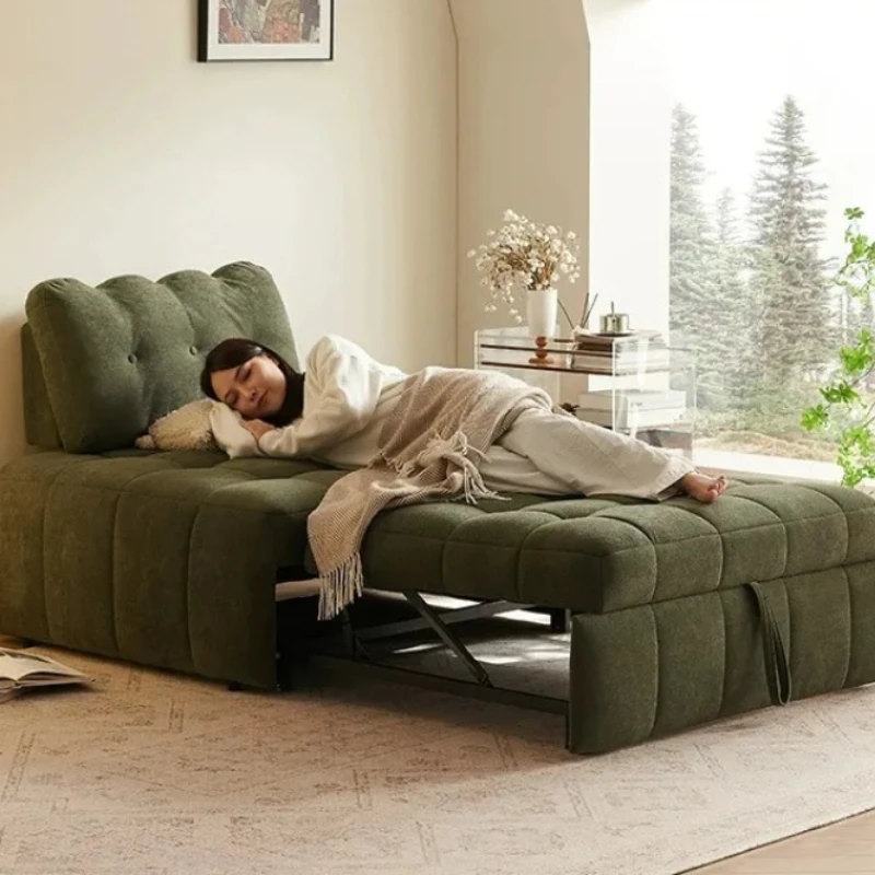 

Раскладной диван-кровать 3-в-1 с боковым карманом, выдвижной диван для гостиной с регулируемой спинкой