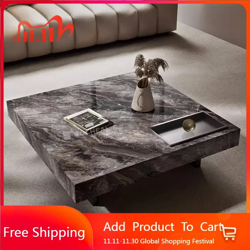 

Luxury Nordic Coffee Table Unique Aesthetic Italian Minimalist Designer Side Table Service Mesas Bajas Living Room Furniture