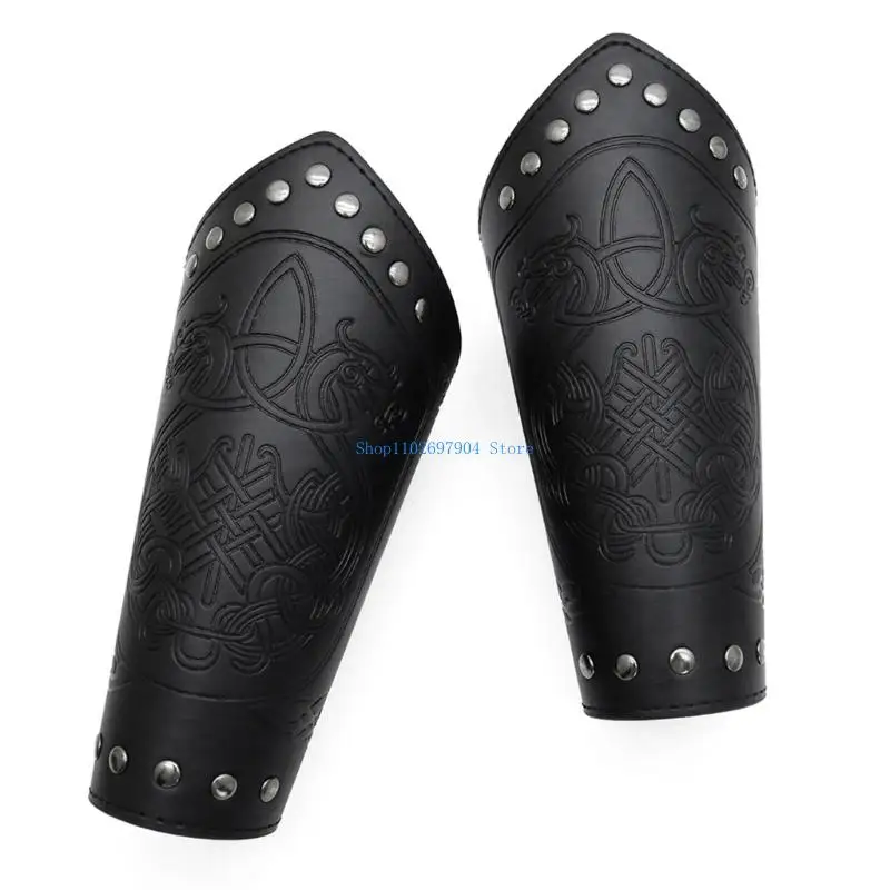 N7YF Aksesori Kostum Ksatria Abad Pertengahan Dewasa Gelang Kulit Renaisans Sabuk Pu Aksesori Kostum Viking Halloween