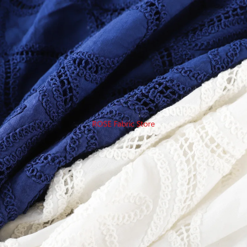 

1 Meter Cotton Rope Embroidered Fabric Ethnic Style Hollow Dress Blouse Diy Handmade Sewing Cloth