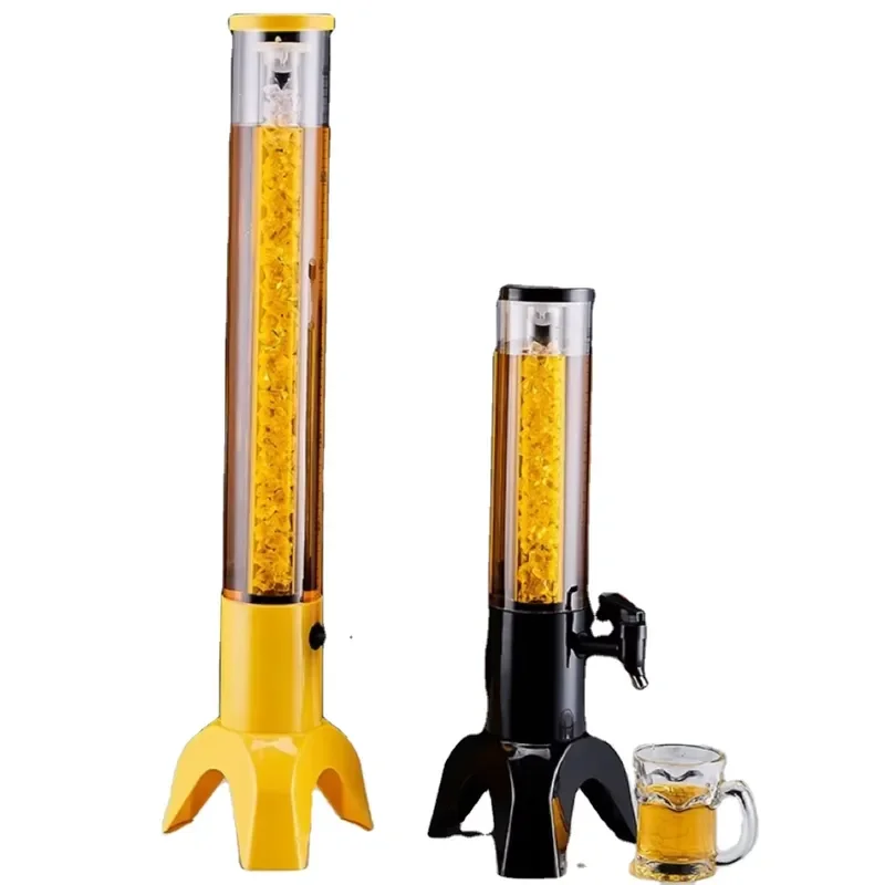 for Beer Tower Beverage Machine with Replaceable LED Icicles for Cooling Beer and Juice Dispenser