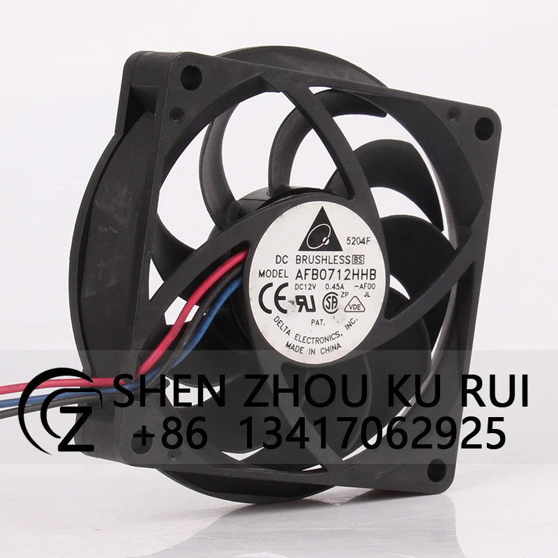 AFB0712HHB Case Cooling Fan for DELTA DC12V 0.45A 70X70X15MM 7cm 7015 Dual Ball Bearing  Big-air Volume Chassis Heat Dissipation