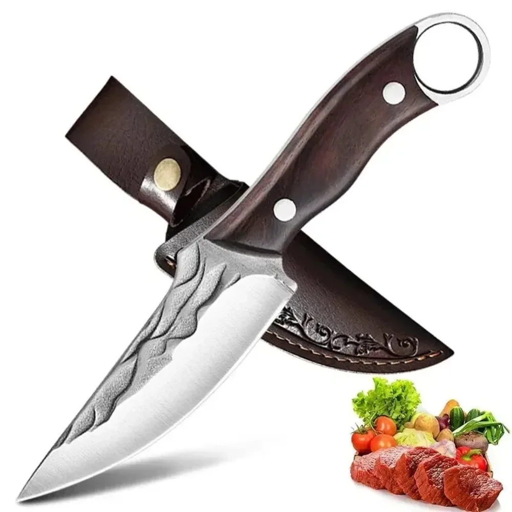 8.3-inch sharp boning knife Stainless Steel Utility Knife Butcher Boning Barbecue Knife Steak Knife with Wood Handle Cooking Too