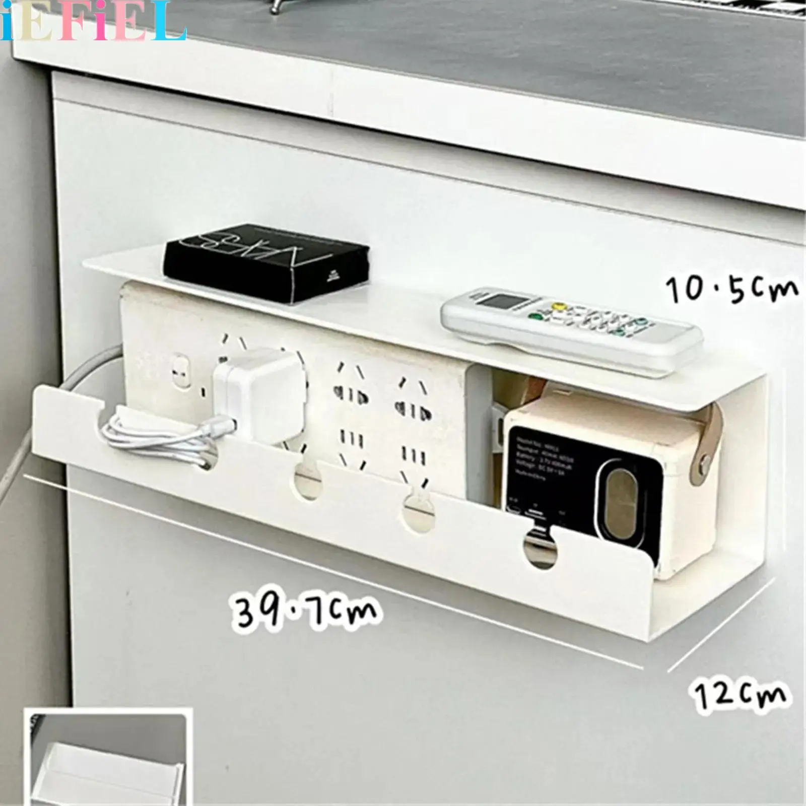 

40cm Under-desk Cable Organizer Power Strip Holder Cable Self-adhesive Management Tray for Home Office