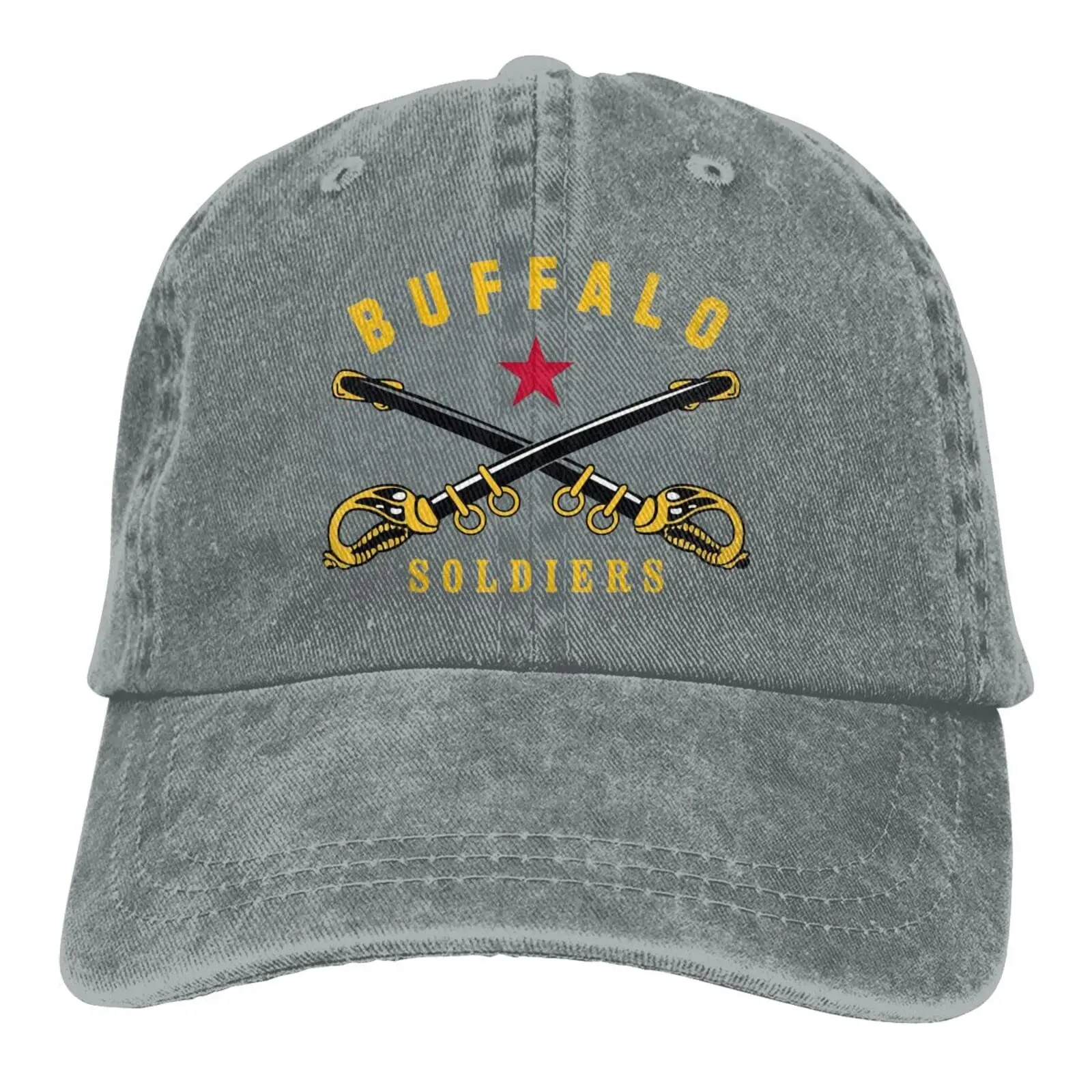 

Buffalo Soldier America History Baseball Cap Cowboy Adjustable Fashionable Washable Dad Trucker Hat for Men Women Cotton