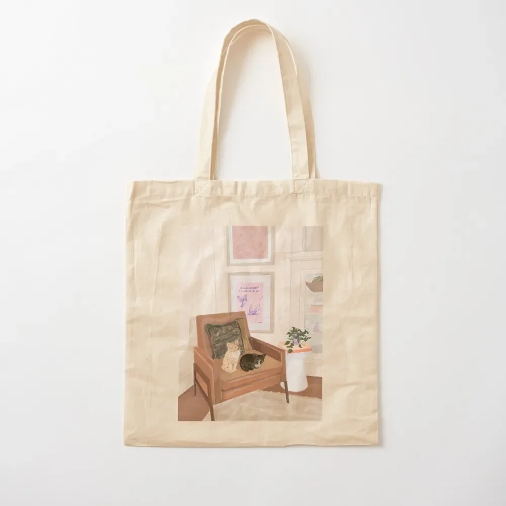 

Miss Peaches and Lil Bo Tote Bag reusable grocery bags shopper bag women canvas Tote Bag