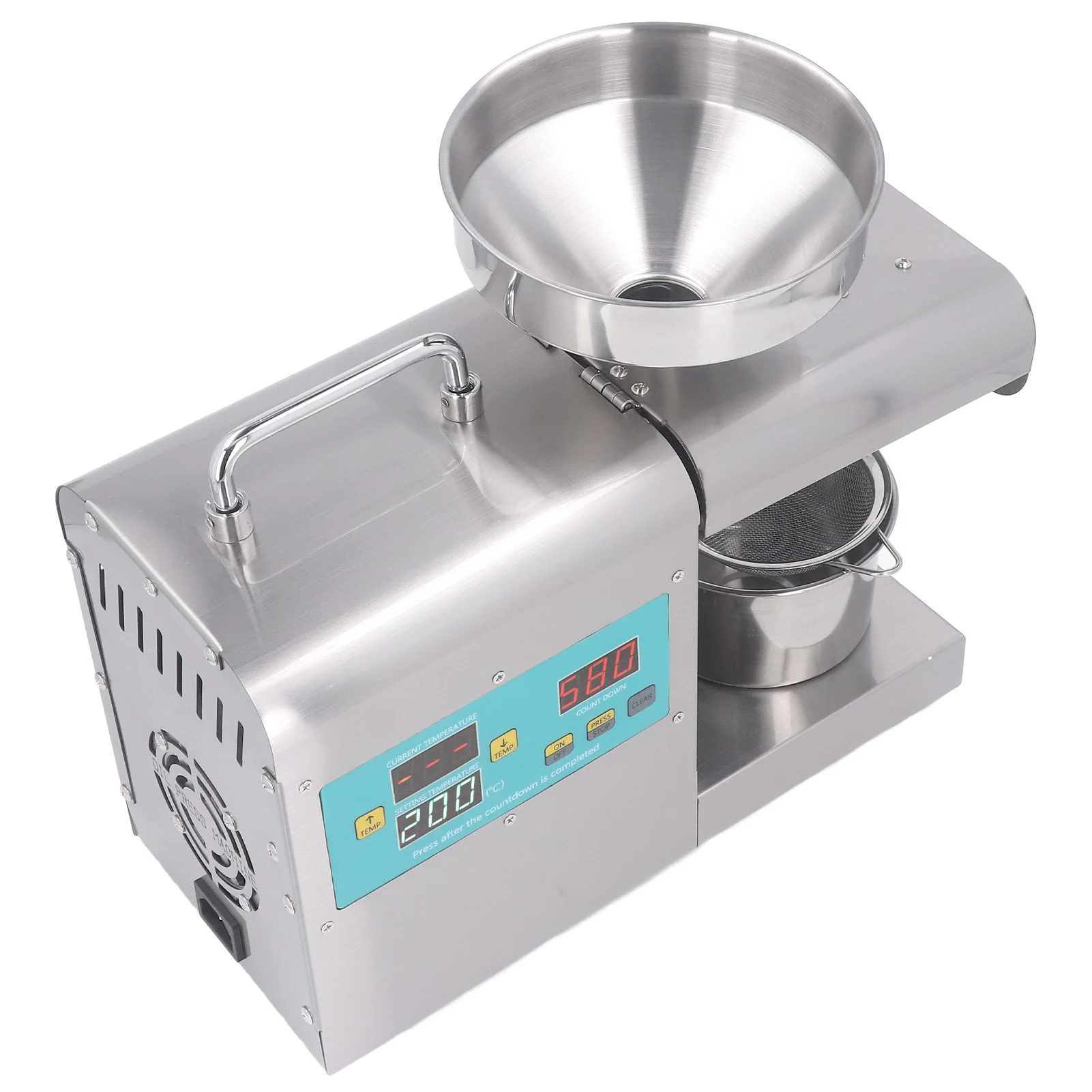 Máquina de prensado de aceite, Extractor de aceite completamente automático, prensa eléctrica de aceite frío y caliente de acero inoxidable para el hogar y la cocina