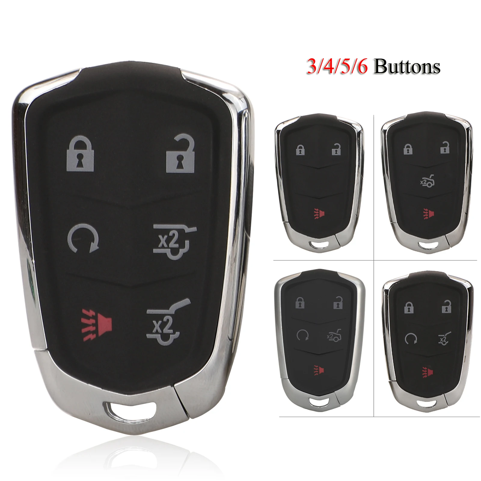 jingyuqin 3/4/5/6 Buttons Smart Remote Control Car Key Shell Case FOB For Cadillac SRX CTS ATS XTS Escalade ESV With Insert Key