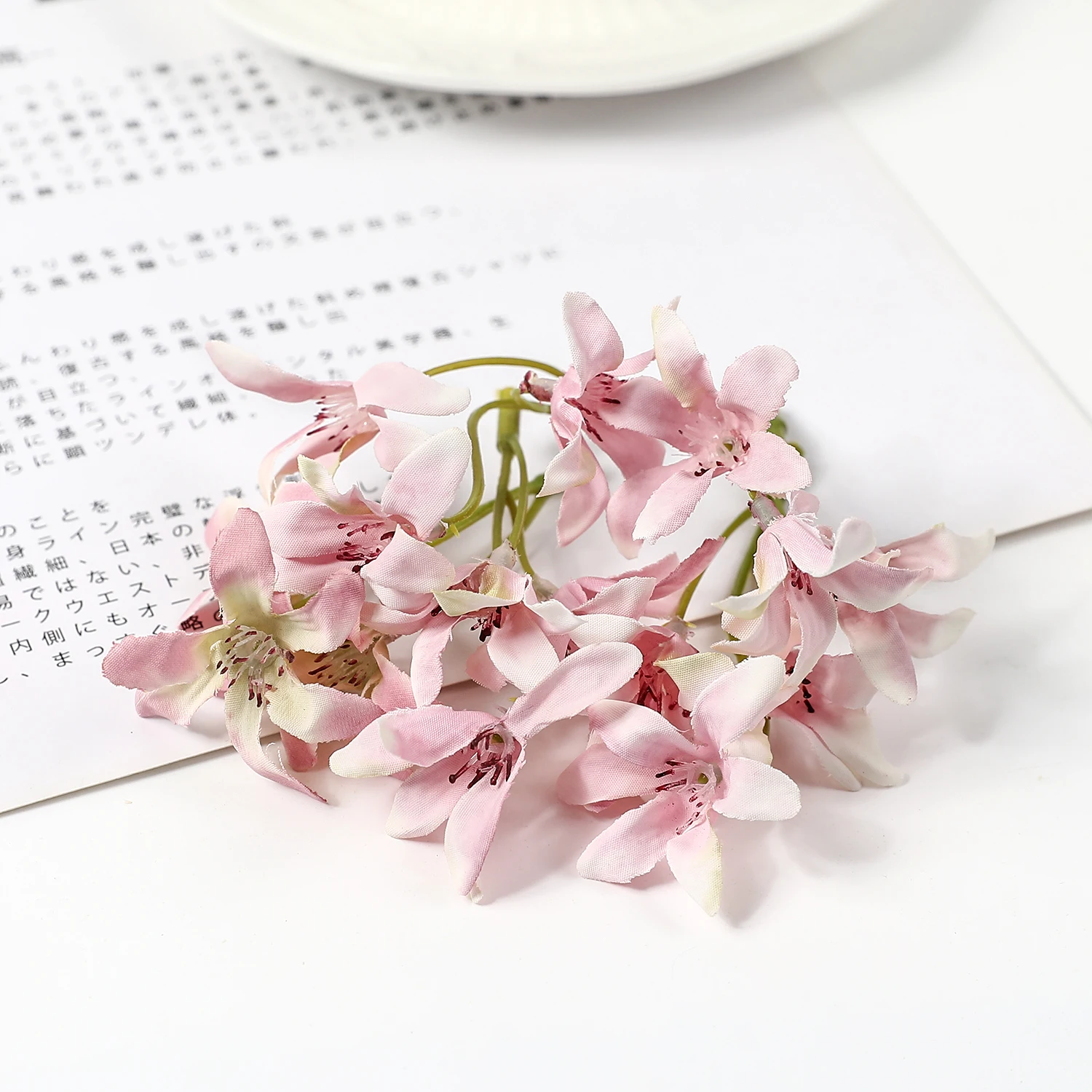 10/20Pcs Künstliche Seidenblumen Kopf Gradienten Orchidee Magnolie Blume Für Wohnkultur Hochzeit Dekoration DIY Haarnadel Zubehör – Detail 9