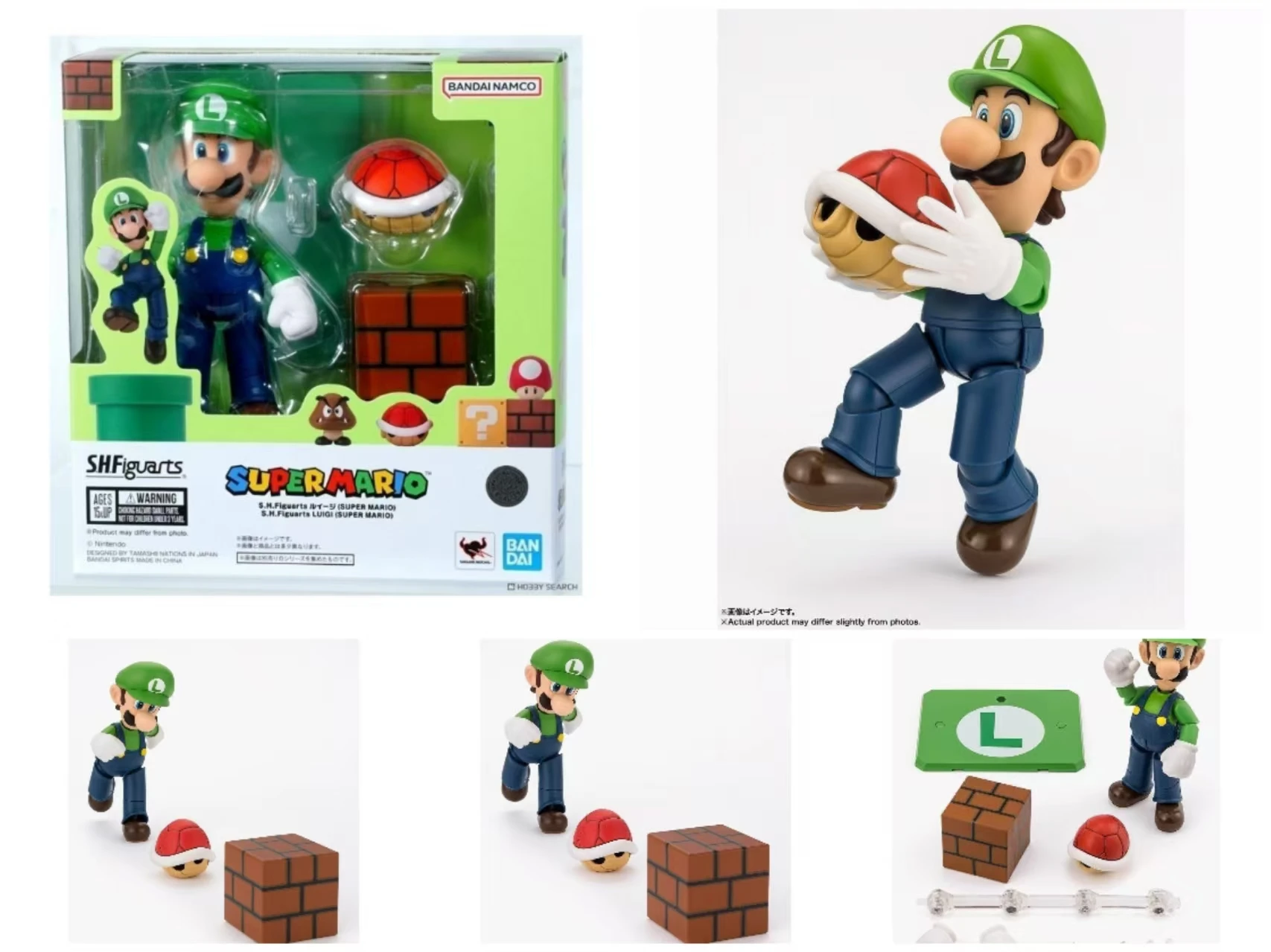 

Original BANDAI S.H.Figuarts SHF Super Mario Luigi Anime Action Figure Model Toys Gift Collection Series